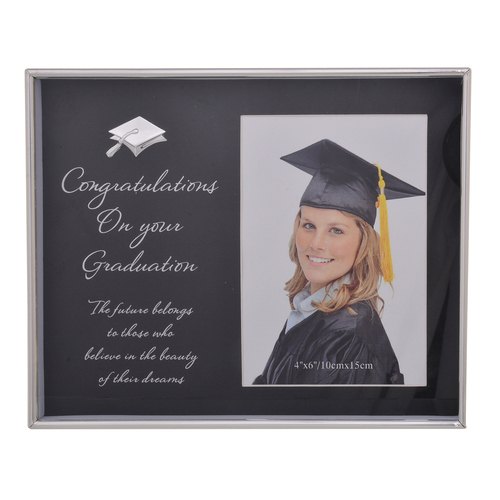 Gibson Gifts Graduation Verse 4x6'' Photo Frame Rectangle Silver