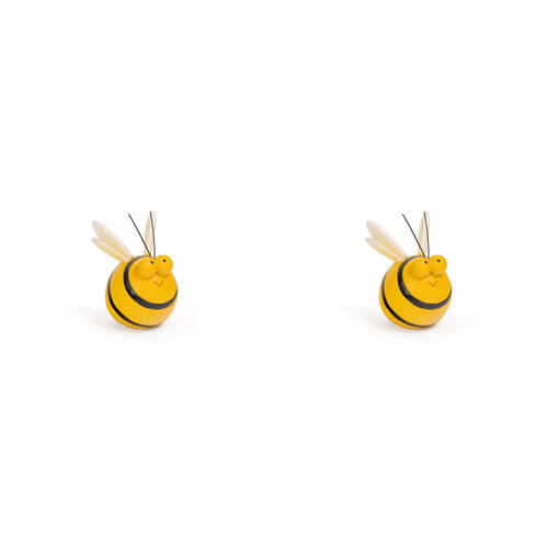 2PK A.FRESCO Buzz Bee Garden Insect Decor Small 16.5x26.6cm - Yellow