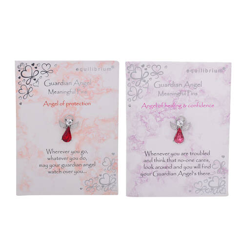 2pc Gibson Gifts Equilibrium Guardian Angel Pin Protection Jewelry Combo Set