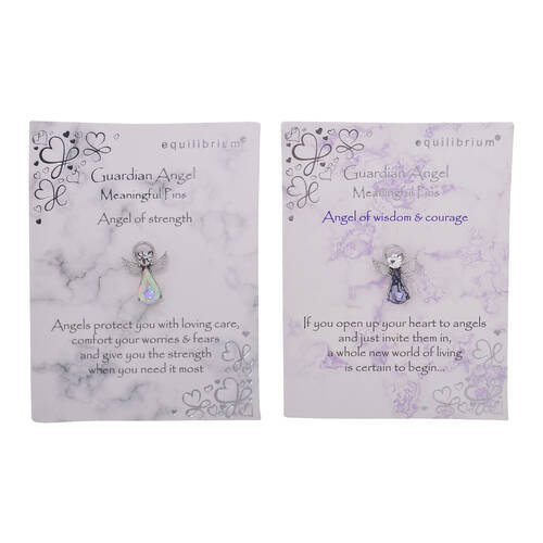 2pc Gibson Gifts Equilibrium Guardian Angel Pin Protection Jewelry Combo Set