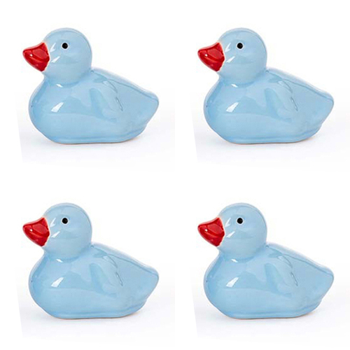 4PK Floating Duckling Porcelain Home/Garden Ornament Mixed Blue Assorted