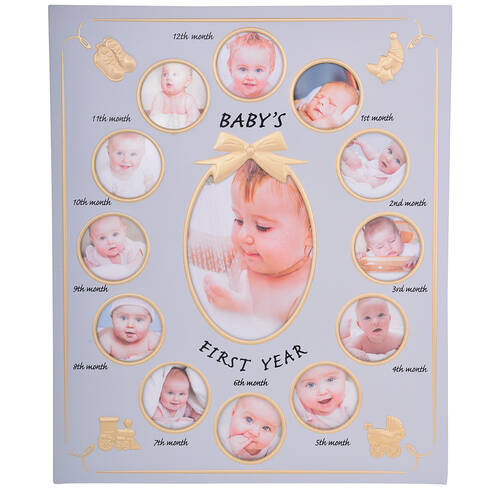 Gibson Gifts First Year Collage Keepsake Memory Photo Frame Blue