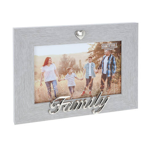 Gibson Gifts Silver Heart Family 6x4 Keepsake Memory Photo Frame Holder