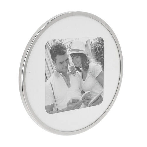 Gibson Gifts Silver Curve Round 4x4 Keepsake Memory Photo Frame Holder