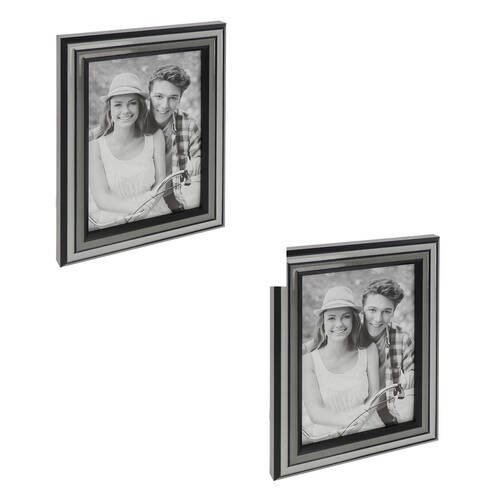 2PK Gibson Gifts Grey Shades Epoxy 5x7 Keepsake Memory Photo Frame Holder