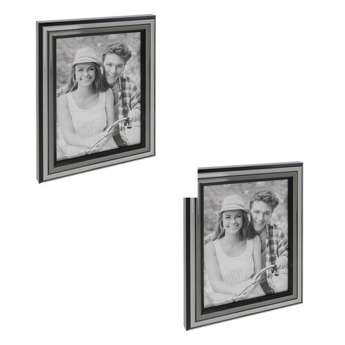 2PK Gibson Gifts Grey Shades Epoxy 6x8 Keepsake Memory Photo Frame Holder