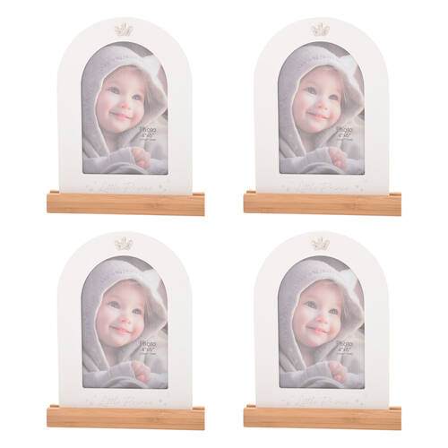 4PK Gibson Gifts Bamboo Little Prince Arch 4x6 Keepsake Memory Photo Frame Holder