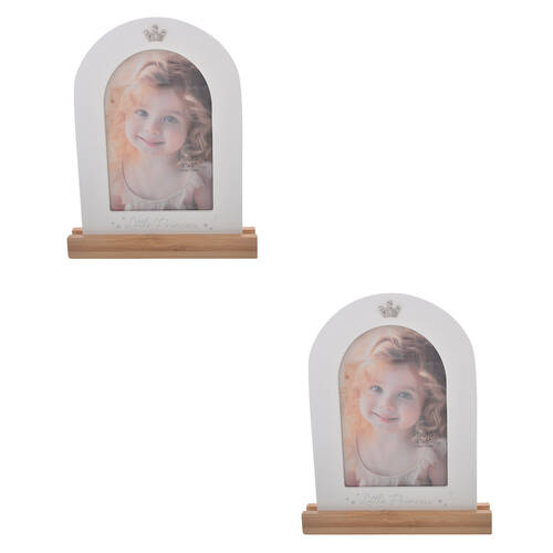 2PK Gibson Gifts Bamboo Little Princess Arch 4x6 Keepsake Photo Frame Holder