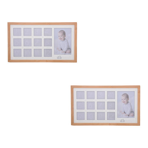 2PK Gibson Gifts Bamboo Baby Nursery Collage Picture Frame Photo Holder