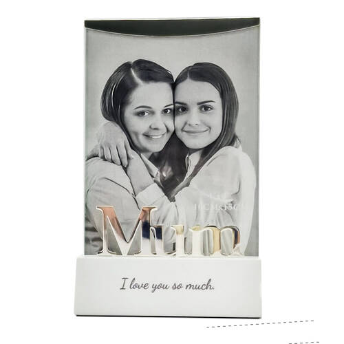 Gibson Gifts Silver Sentiment Mum Photo Frame 4x6'' Decor