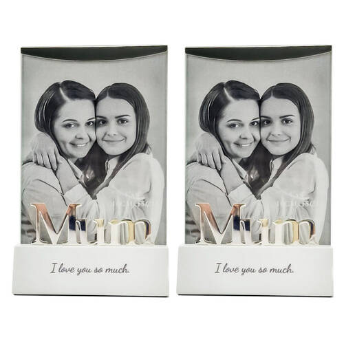 2PK Gibson Gifts Silver Sentiment Mum Photo Frame 4x6'' Decor