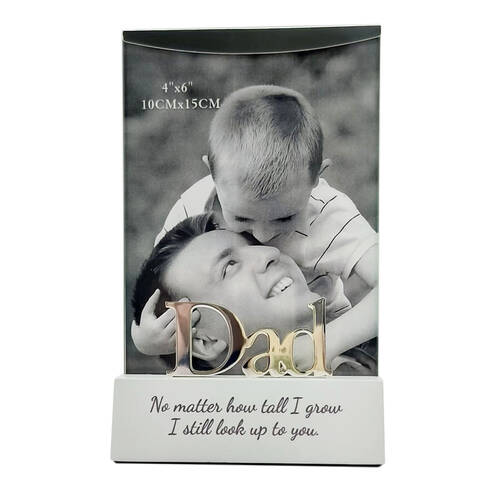 Gibson Gifts Silver Sentiment Dad Photo Frame 4x6'' Decor