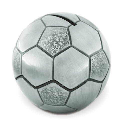 Gibson Gifts Soccer Ball Pewter Money Bank Home Decor - Silver