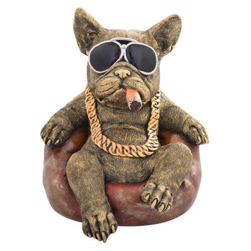 Gibson Gifts Dudes Chillin Bulldog Resin Figurine Home Decor - Bronze