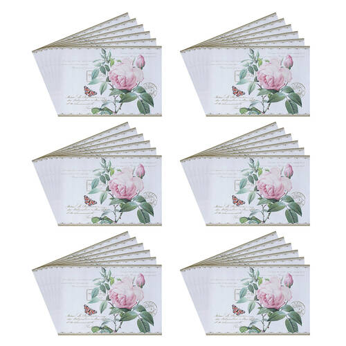 6x 6pc Gibson Gifts Redoute Rose Drawer Liners 59x42cm