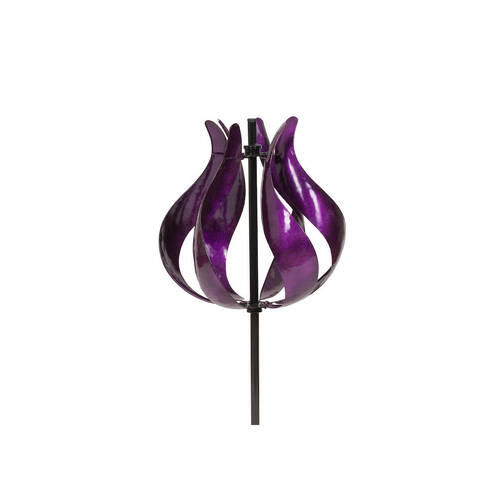 Metal Wind Spinner Tulip Home/Garden Decor 37x190cm - Fuchsia