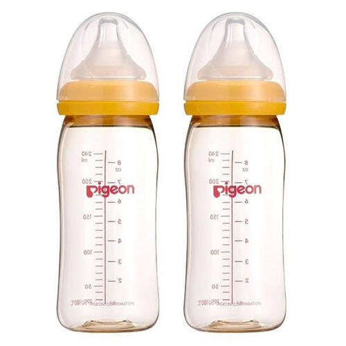 2PK Pigeon Soft Touch 240ml M Y Cut 3m+ Nursing Feeding Bottle