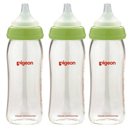 3x Pigeon Softouch Glass Peristaltic Plus Bottle 240ml