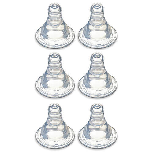 6PK Pigeon Peristaltic Slim Neck Teat - S