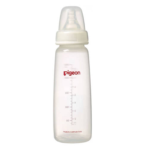 Pigeon Flexible Peristaltic Nipple 240ml M Round Hole 4m+ PP Nursing Feeding Bottle