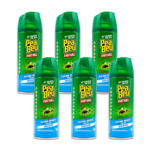 6PK Pea Beu Odourless Insect Killer Spray Fast Killing Aerosol 250g