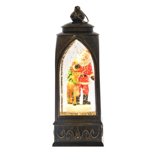 Gibson Gifts Santa Light Up Christmas Musical Latern w/ USB Plug In 80x80x210mm