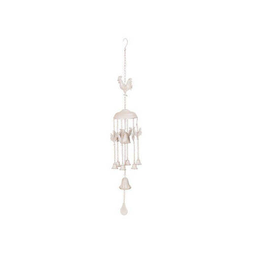 Wind Chime Bird/Rooster Cast Iron Home/Garden Decor White - Assorted