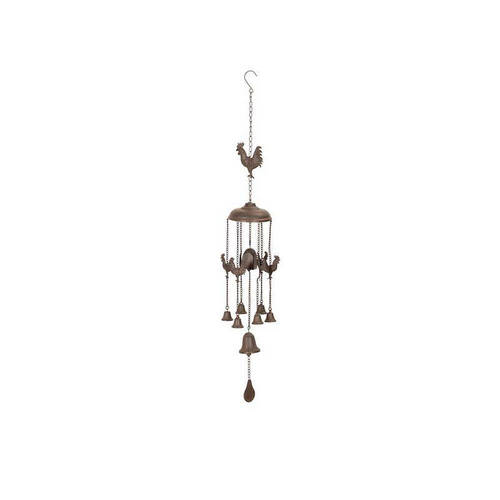 Wind Chime Bird/Rooster Cast Iron Home/Garden Decor Brown - Assorted
