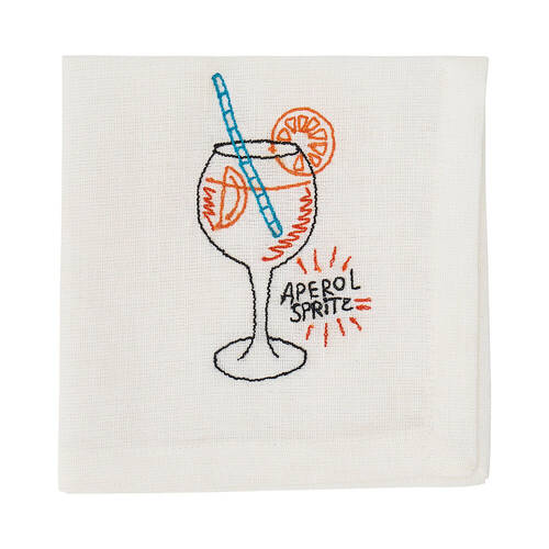 Annabel Trends Cocktail Table Napkin Square White 25cm Aperol Spritz
