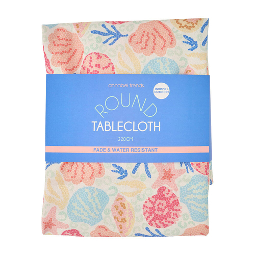 Annabel Trends  Rnd Tablecloth Table Cover Shelly Beach 220cm