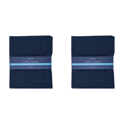 2PK Annabel Trends Table Runner 200x40cm Stonewashed Navy