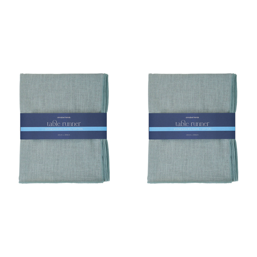 2PK Annabel Trends Table Runner 200x40cm Stonewashed Sage