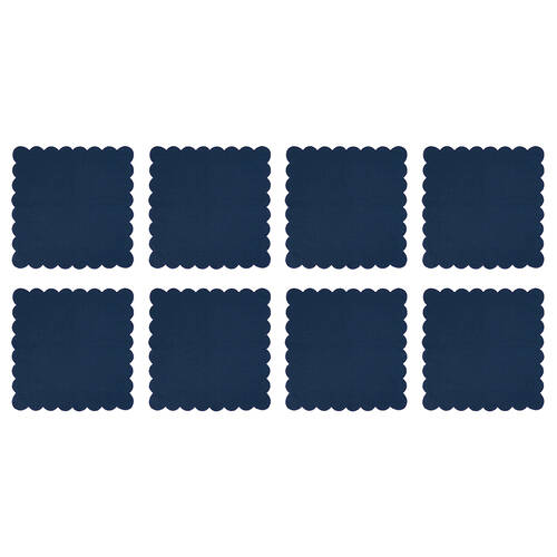 8PK Annabel Trends Napkin Stonewashed Scallop Edge 45cm - Navy
