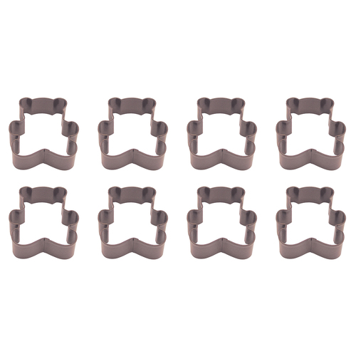 8PK R&M Teddy Bear Cookie Cutter Polyresin Coated Steel 7.75cm - Brown