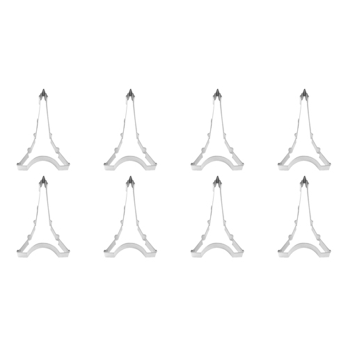 8PK R&M Eiffel Tower Cookie Cutter Polyresin Coated Steel 11cm - White