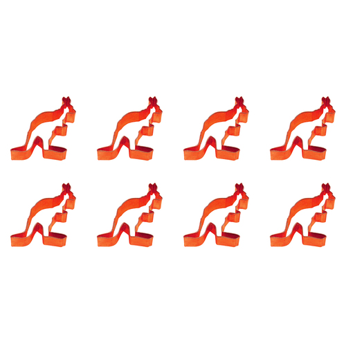 8PK R&M Kangaroo Cookie Cutter Polyresin Coated Steel 8cm - Orange