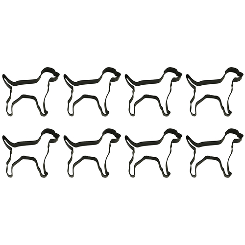 8PK R&M Dog Cookie Cutter Polyresin Coated Steel 10cm - Black