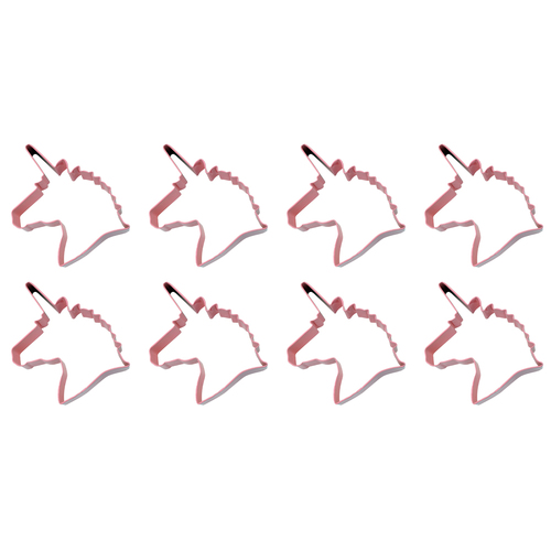 8PK R&M Unicorn Head Cookie Cutter Polyresin Coated Steel 12cm - Pink