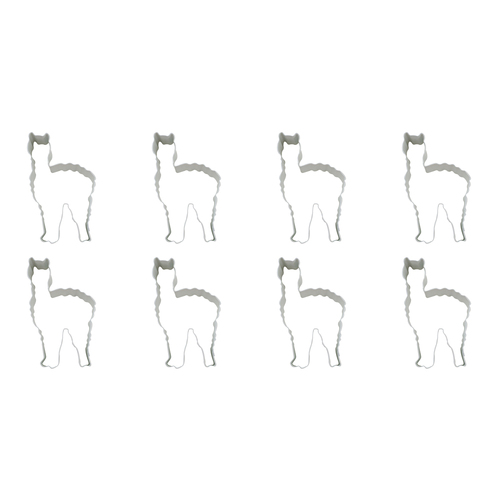 8PK R&M Llama Cookie Cutter Polyresin Coated Steel 10.2cm - White