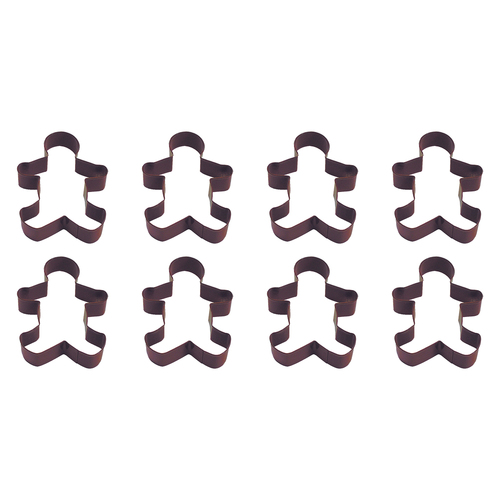 8PK R&M Gingerbread Man Cookie Cutter Polyresin Coated Steel 12.75cm - Brown
