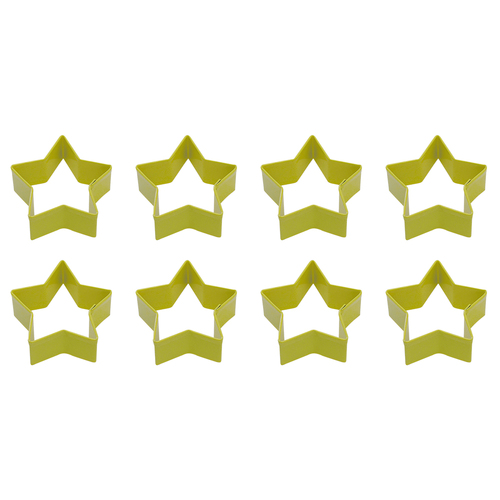 8PK R&M Star Cookie Cutter Polyresin Coated Steel 7cm - Yellow