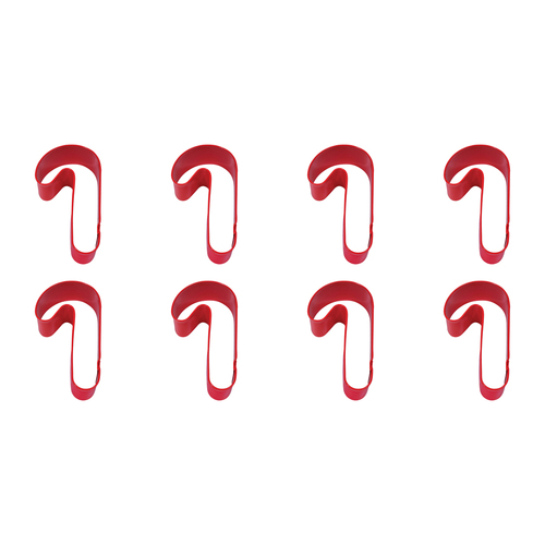 8PK R&M Candy Cane Cookie Cutter Polyresin Coated Steel 9cm - Red