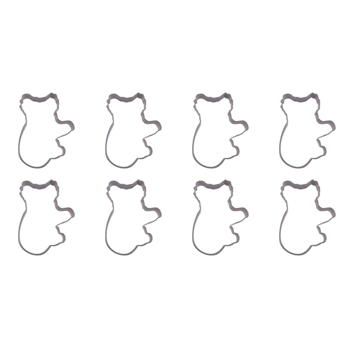 8PK R&M Koala Cookie Cutter Polyresin Coated Steel 9.5cm - Grey
