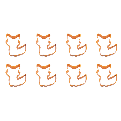 8PK R&M Cute Fox Cookie Cutter Polyresin Coated Steel 9.5cm - Orange