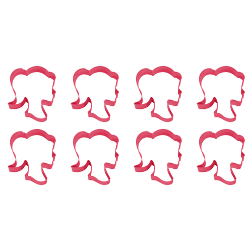 8PK R&M Girl Doll Head Cookie/Biscuit Cutter 9cm - Fuchsia