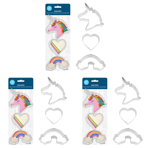 9pc R&M Stainless Steel Unicorn Cookie Cutter Set - Silver