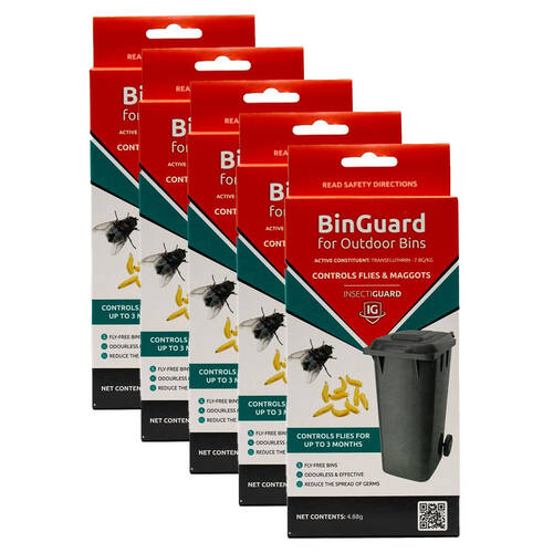 5PK Bin Guard Fly/Maggots Control 4.88g For Outdoor Bins/Trash Can