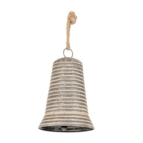 Bells Hanging Home Ornament Decor 25cm Mixed Stripe Zinc - Assorted