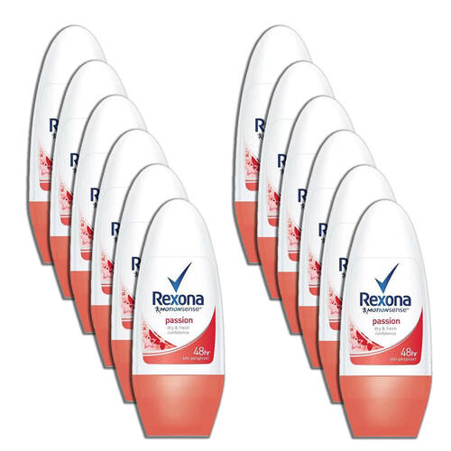 12PK Rexona Women 48-Hour Anti-Perspirant Roll On Deodorant 45ml Passion