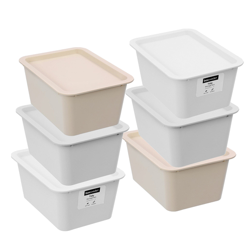 6x Boxsweden Tidy 4L/26x11.5cm Storage Box Lidded - Assorted